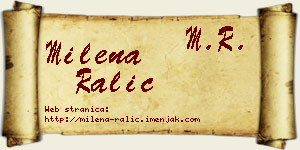 Milena Ralić vizit kartica
